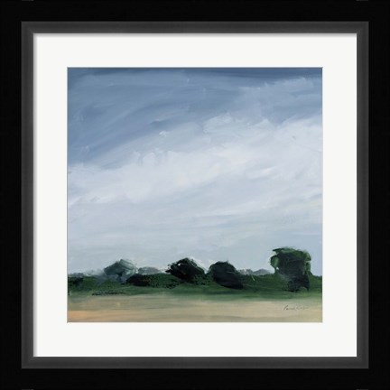 Framed Gray Over Green Print