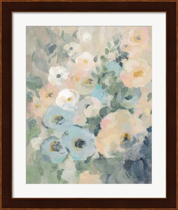 Framed Cottage Blue Floral II Print