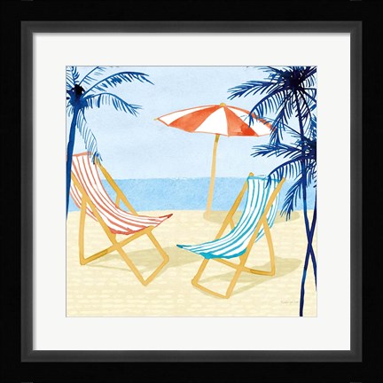 Framed Laguna Lounging I Print