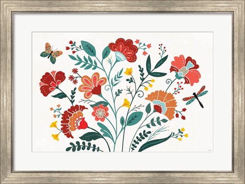 Framed Floral Style I Print