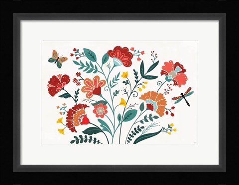 Framed Floral Style I Print