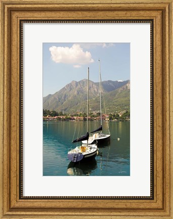 Framed Lake Como Boats I Print