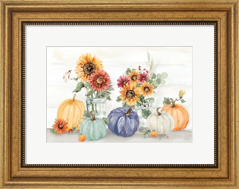 Framed Autumn Ramble VI Navy Print
