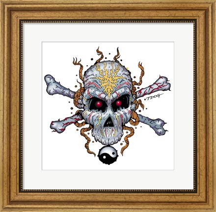 Framed Rasta Skull v1 Print