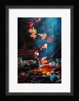 Framed Briar Tea With Autumn Swirl Print