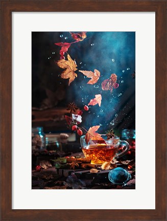 Framed Briar Tea With Autumn Swirl Print