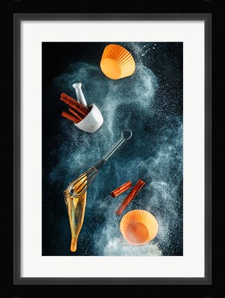 Framed Kitchen Mess: Cinnamon Cupcake Print