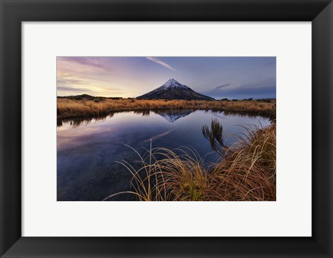 Framed Mount Taranaki: Morning Breeze Print