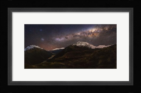 Framed Mount Aspiring - Liverpool Hut Print