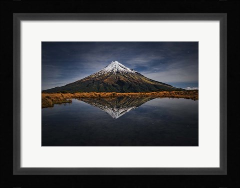 Framed Mount Taranaki - A Starry Night Print