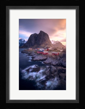 Framed Golden Morning in Hamnoy Print
