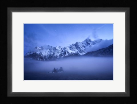 Framed Misty Winter Evening Print
