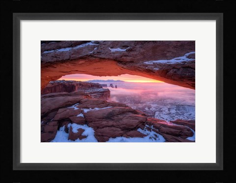 Framed Moment right before Sunrise Print