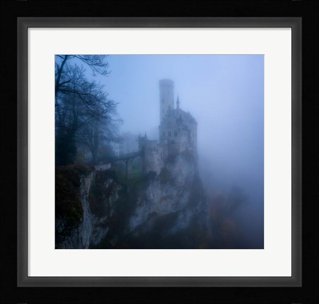 Framed Castle in the Mist Print