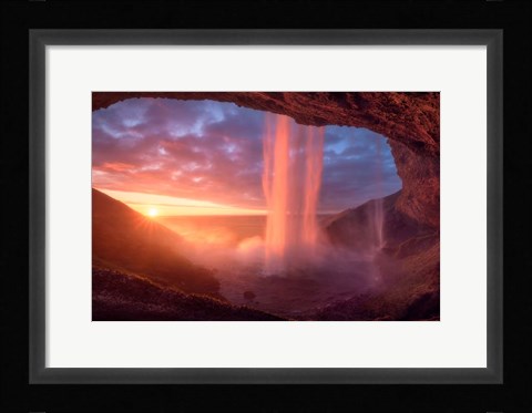 Framed Wall Of Flames Print