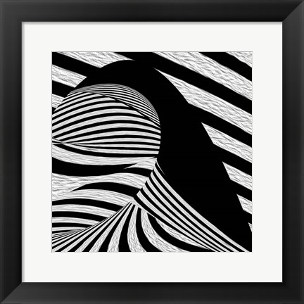 Framed Black Wave Print