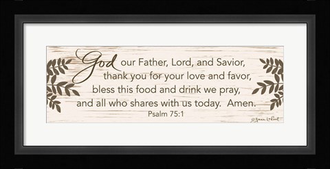 Framed Bless This Food Print