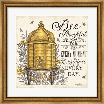Framed Bee Thankful for Every Moment Print