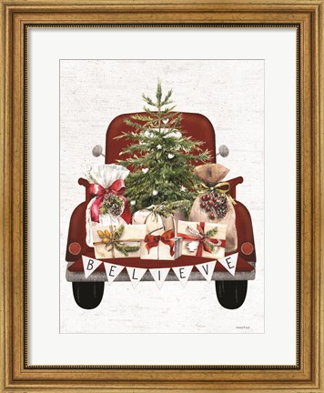 Framed Believe Christmas Truck Print