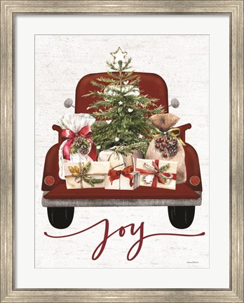 Framed Joy Christmas Truck Print