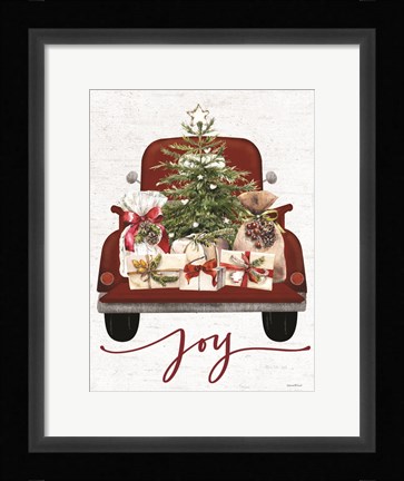 Framed Joy Christmas Truck Print