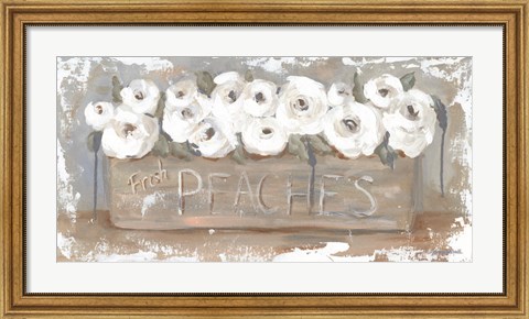 Framed Peach Box Florals Print