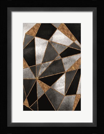 Framed Black Geo Abstracted Print