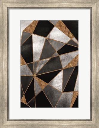 Framed Black Geo Abstracted Print