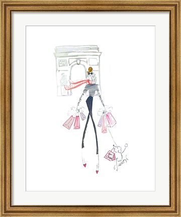 Framed Paris Shopping Print