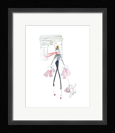 Framed Paris Shopping Print
