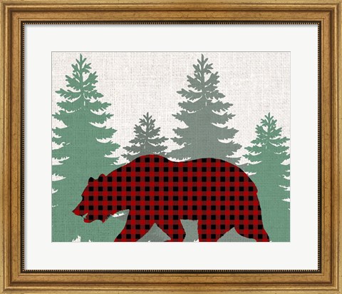 Framed Bear Plaid Print