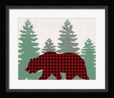 Framed Bear Plaid Print