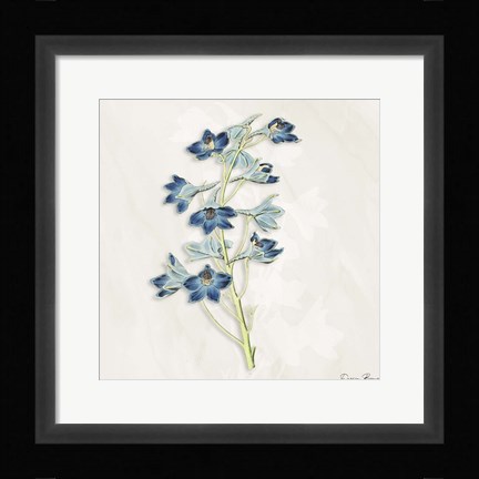 Framed Blue Botanical 3 Print