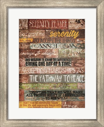 Framed Serenity Prayer Print
