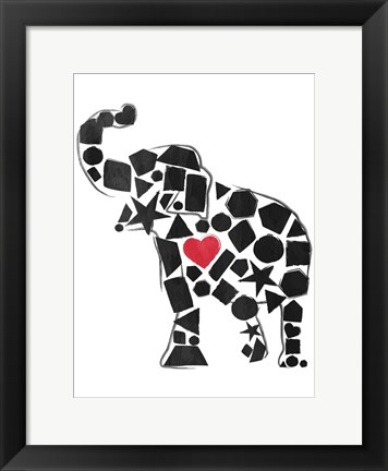 Framed Elephant Shapes Print