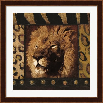 Framed Lion Bordered Print