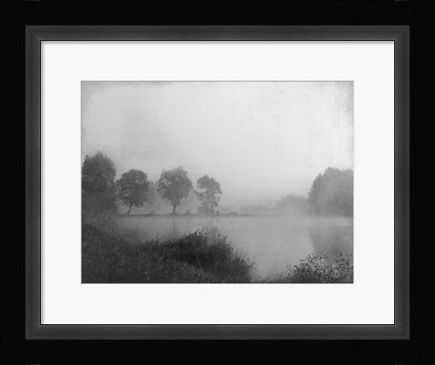 Framed Misty Lake Day Print