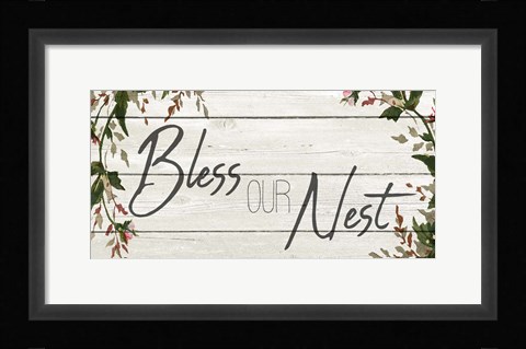 Framed Bless Our Nest Panel Print