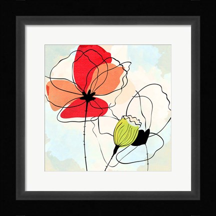 Framed Poppy Square 1 Print