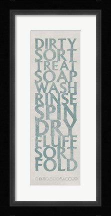Framed Laundry List Blue Print