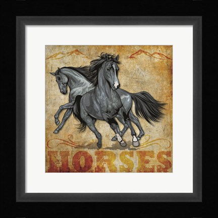 Framed Horses 01 Print