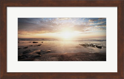 Framed Walk On The Beach Print