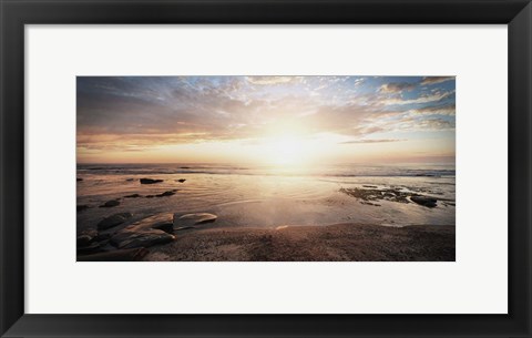 Framed Walk On The Beach Print