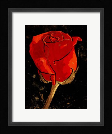 Framed Golden Rose Print