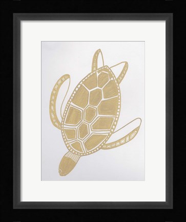 Framed Golden Sea Turtle Print