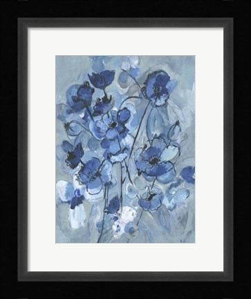 Framed Blue Hue Bouquet Print