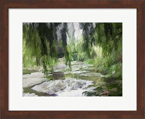 Framed Monets Tranquil Gardens Print