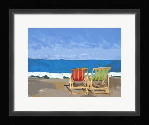 Framed Beach Chairs Print