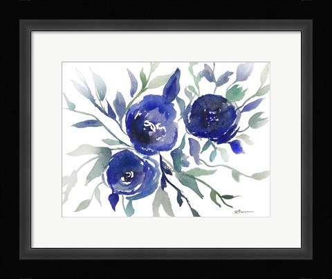 Framed Blue Roses Print