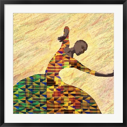 Framed Kente Dancer 1 Print